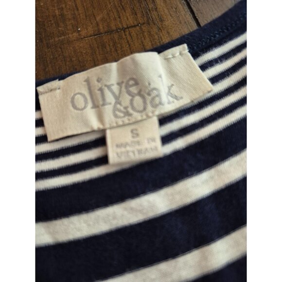 Navy & White Striped Sleeveless Dress  By Olive & Oak - Small - Picture 4 of 4